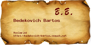 Bedekovich Bartos névjegykártya